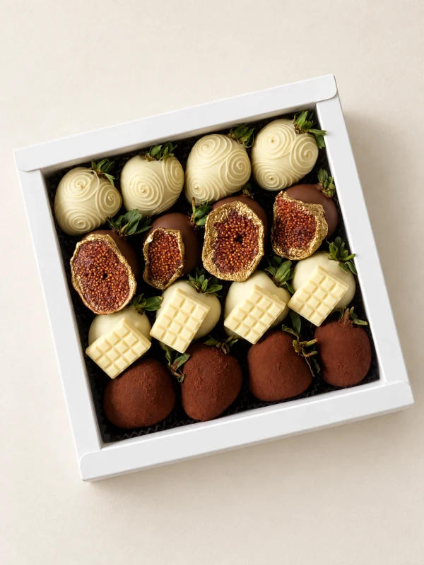 Клубничный бокс "Sweet Treats" — «Клубничный бокс Sweet Treats» — клубничный бокс Dolce Sweets из 8 ягод клубники в белом шоколаде и 8 ягод…